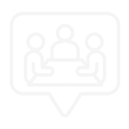 icone simple d'une bulle de discussion avec 3 personnes à l'intérieur
